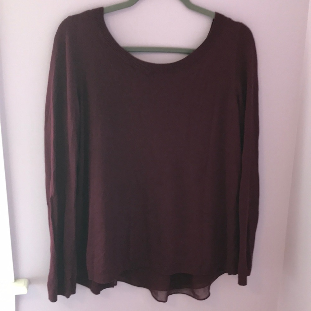 Express Maroon blouse with criss cross back